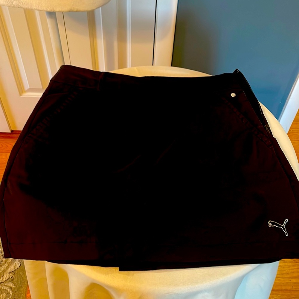 Puma Black Skort ,sz M ,side zipper